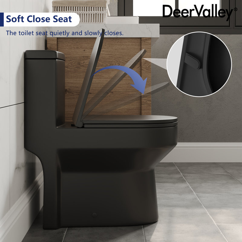 Matte Black Elongated Dual Flush High Efficiency Toilet