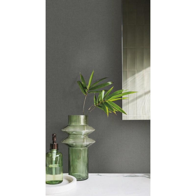 Abstract Vinyl Wallpaper Double Roll, Black
