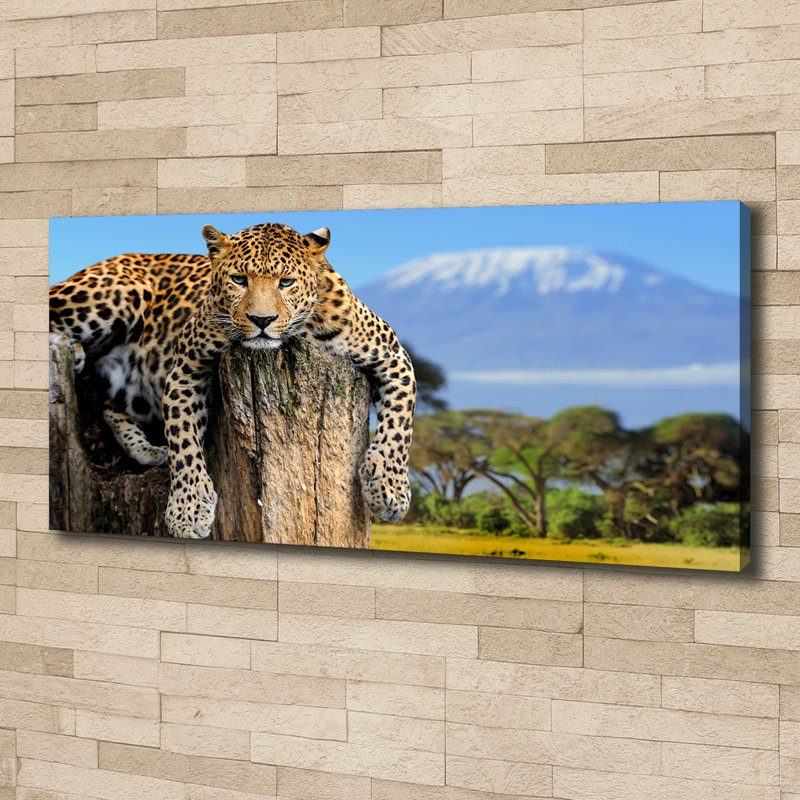 Leopard On The Trunk - No Frame Print on Canvas
