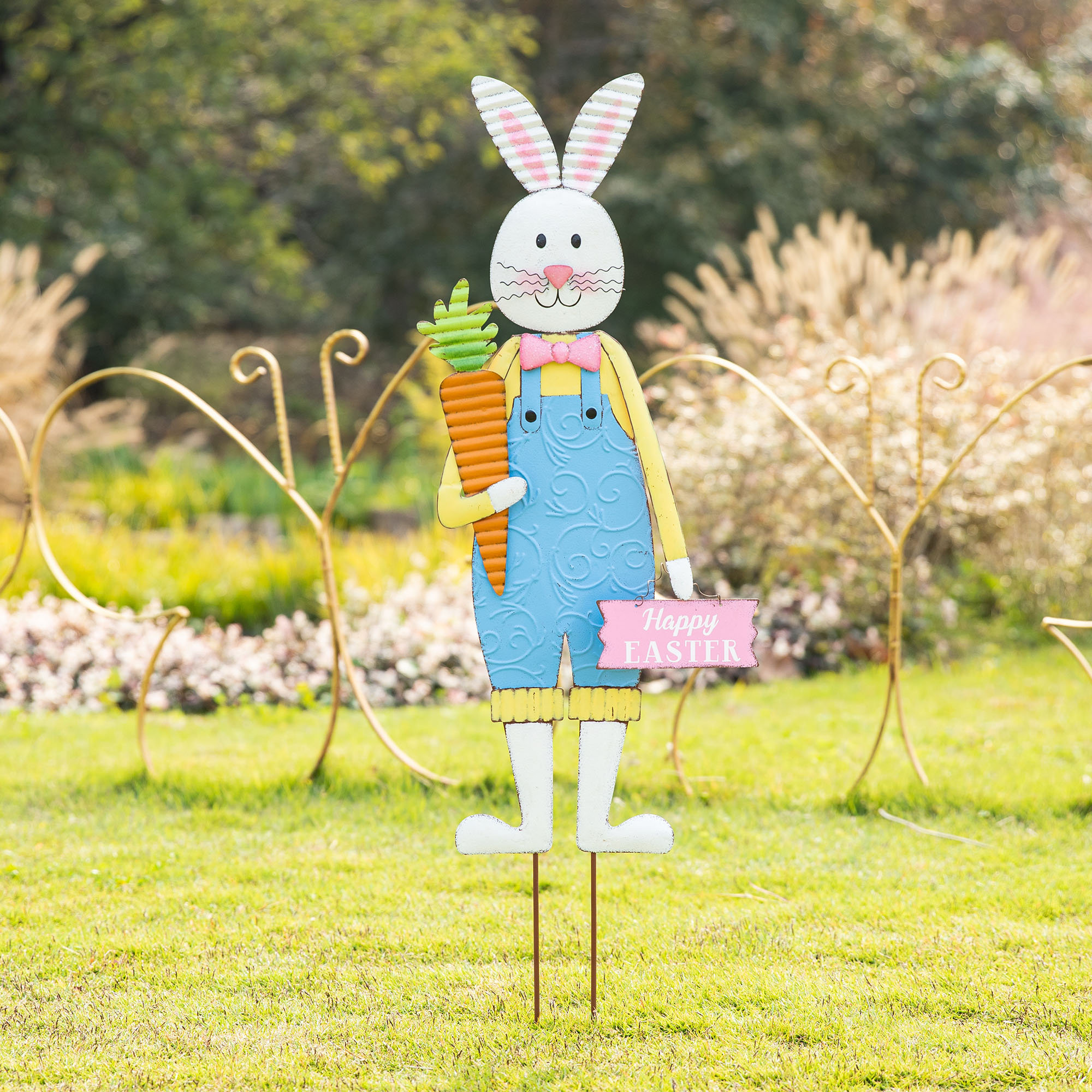 Osbourne Metal Bunny Boy Garden Stake