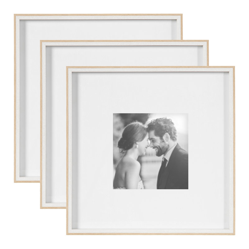 Ensemble de cadres simples en plastique Develin, Blanc / Brun clair