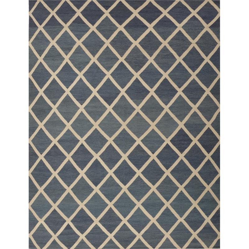 Tapis à tissage plat zone grise handwoven