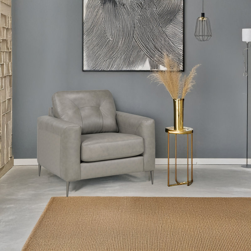 Solera Leather Sofa & Two Chair Set, Ivory