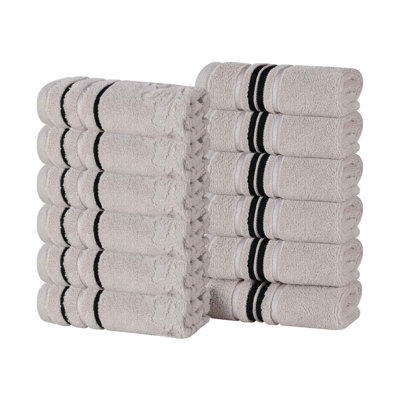 Ensemble de serviettes en coton uni et jacquard Sadie Zero Twist