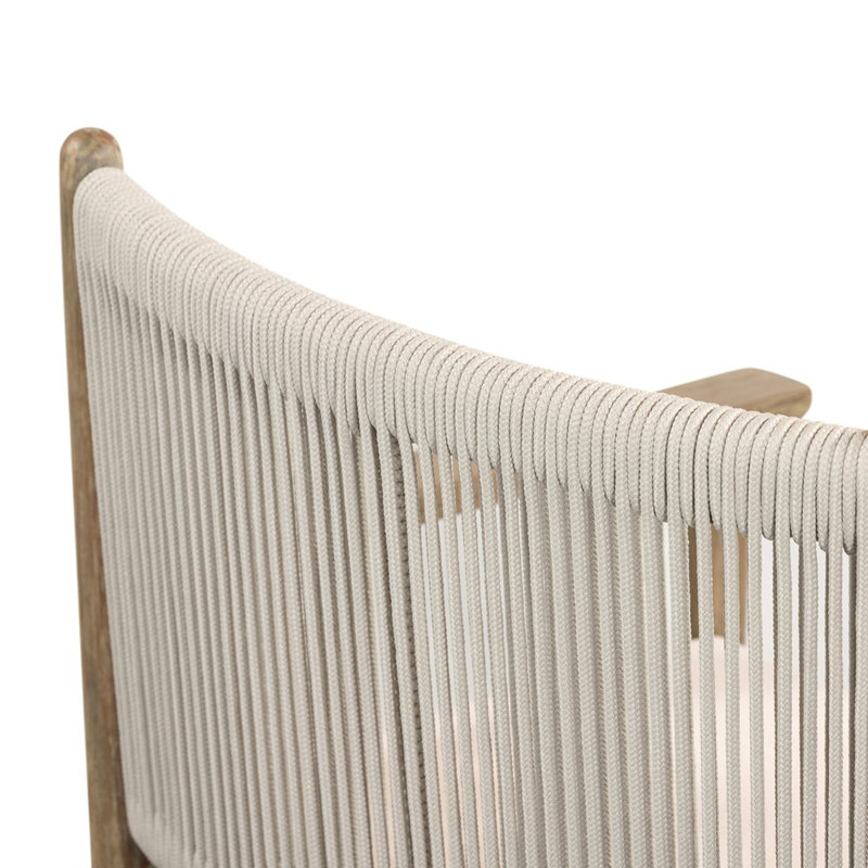 Rosen Outdoor Dining Armchair, Natural Frame/Lakin Oat Cushion