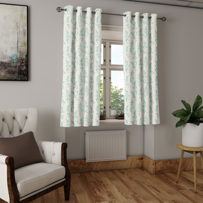 Rideau décoratif à œillets 2 panneaux Dakota Fields, 50 po x 54 po, vert crème, L 50 po x L 63 po