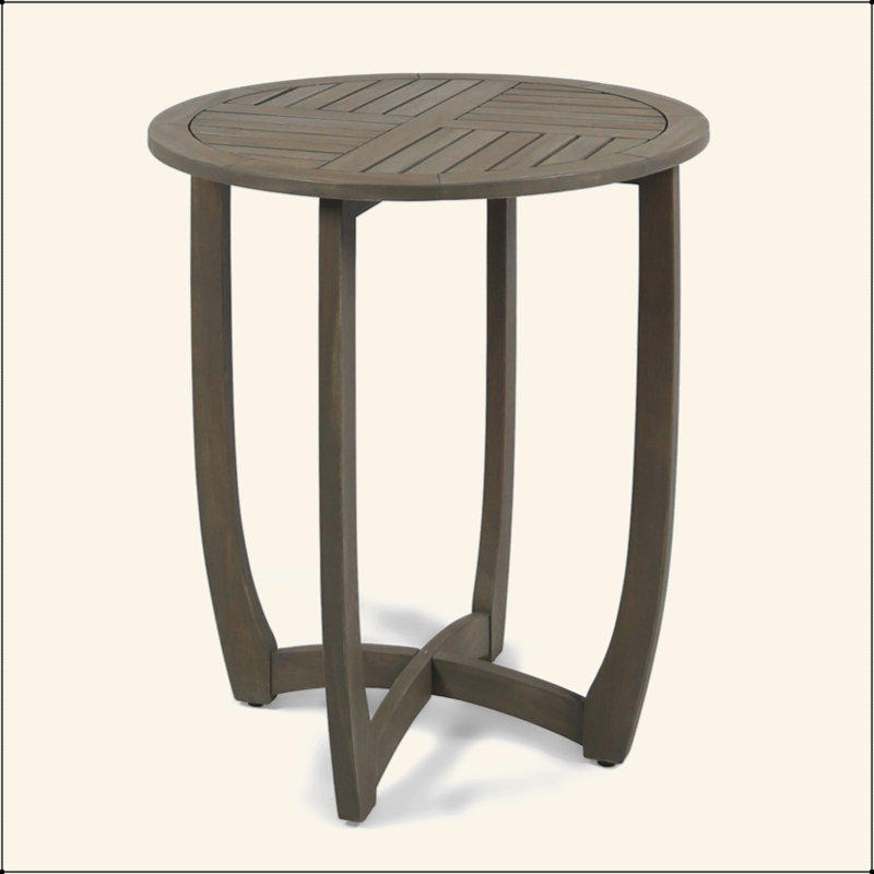 Charming Rustic Circular Wood Table For Outdoor Enjoyment And Decoration