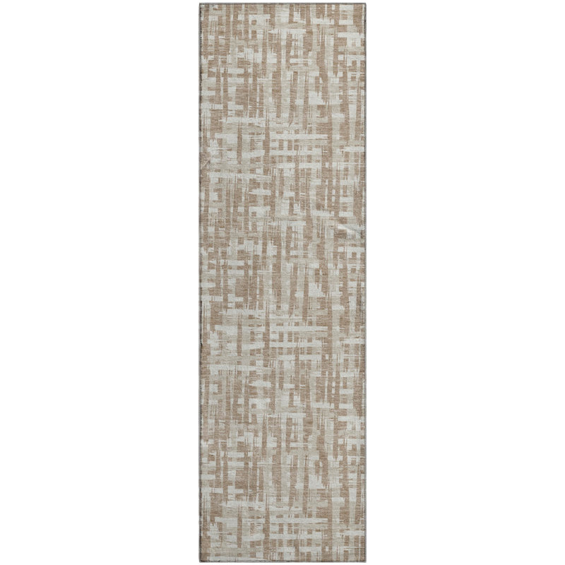 Premium Machine Washable Crumley AMF1059 Lines Rug_AMF1059TA, Runner 2'3" x 7'6"