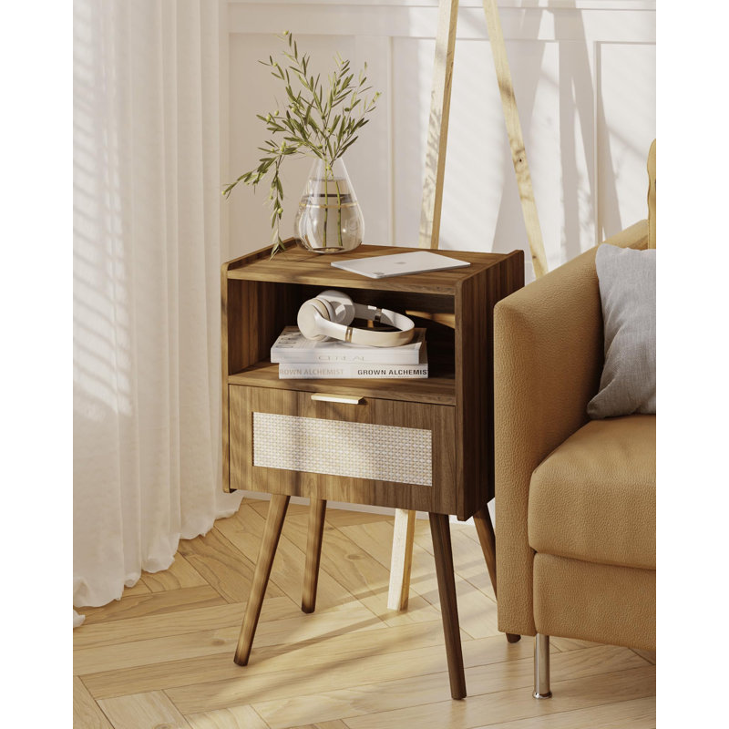 40cm W Manufactured Wood Bedside Table