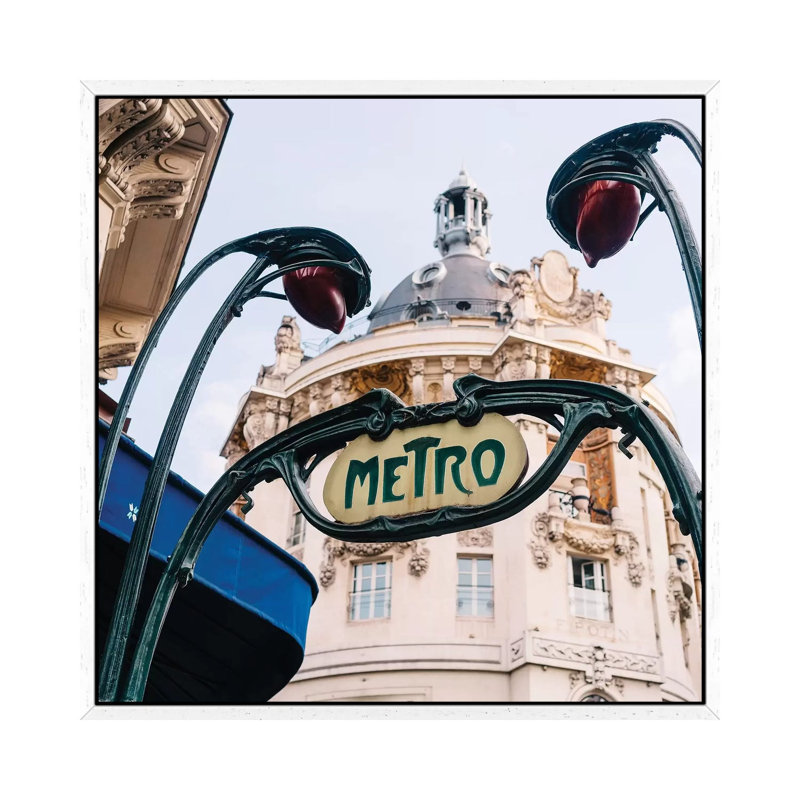 Paris Metro VI by Bethany Young - Print on Canvas, 45.72cm H x 45.72cm W x 3.81cm D, White Framed