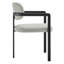 Elio Barrel Fabric And Metal Dining Chair In Black Dove Grey-109758055