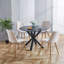 Table de salle à manger de style Mid-Century de 42,1 po pour 4 à 6 personnes avec plateau rond en MDF, table de salle à manger à piédestal, table basse de loisir, pieds croisés-357624812