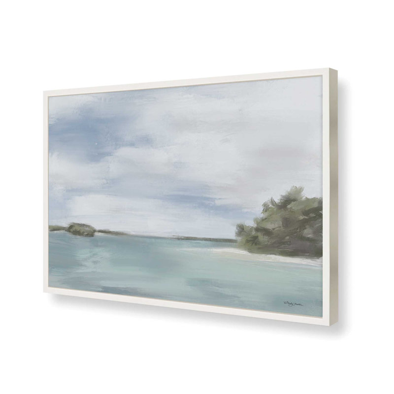 «Sylvan Shore» par Molly Mattin, reproduction d'art, L 48 x H 36, Blanc, Impression encadrée