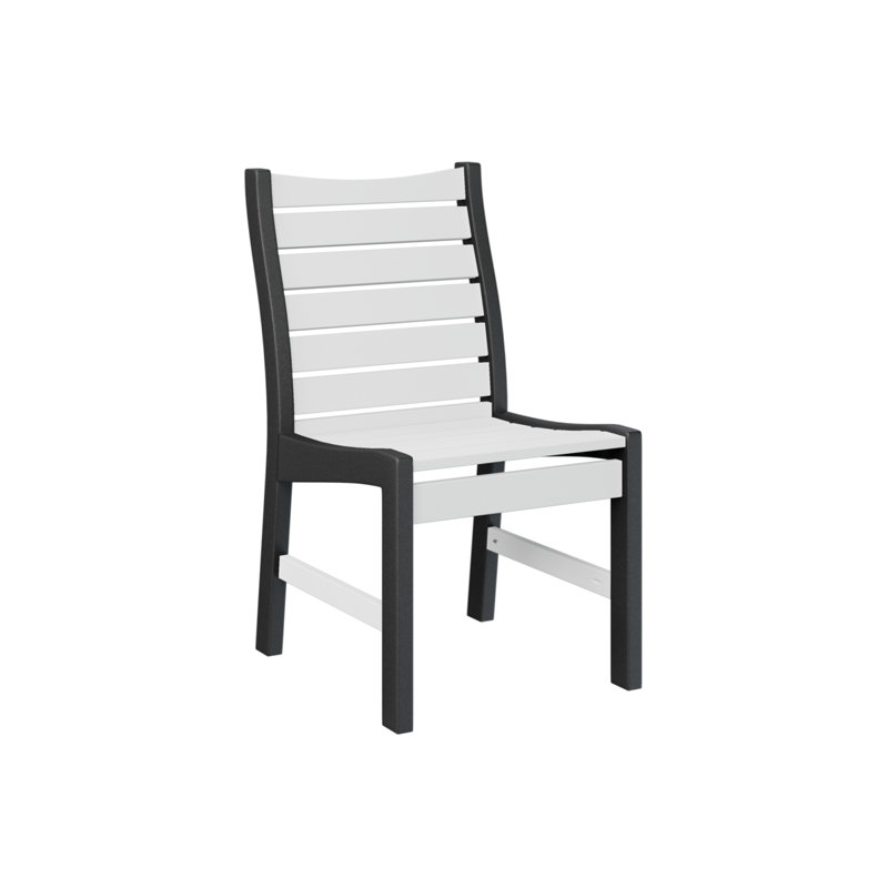 Bristol Outdoor Dining Side Chair, White/Black