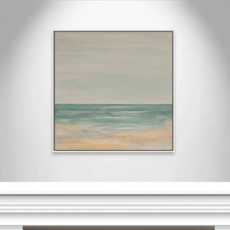 Horizon Print par S.H. Khân, H 37,5 po x l 37,5 po, Blanc