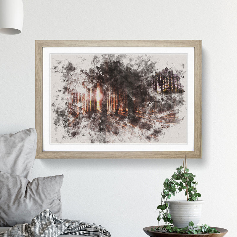 Forest View Vol.2 - Picture Frame Painting, 48cm H x 65cm W x 2cm D, Oak