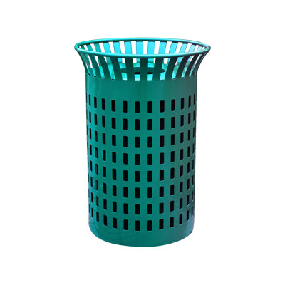 Fully Steel Round Outdoor Trash Can, Commercial Trash Garbage Bin Can,