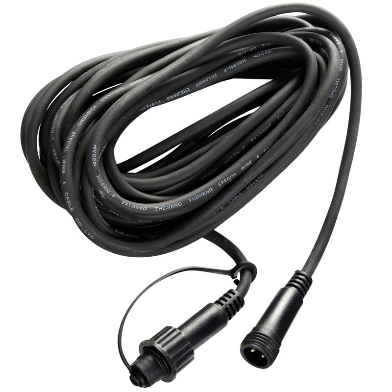 Connectible Rubber Extension Light Cable, Black