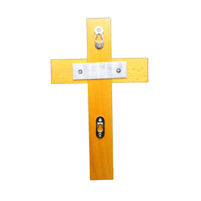 7 x 12" Solid Wooden Cross Wall Mount in Medium Oak