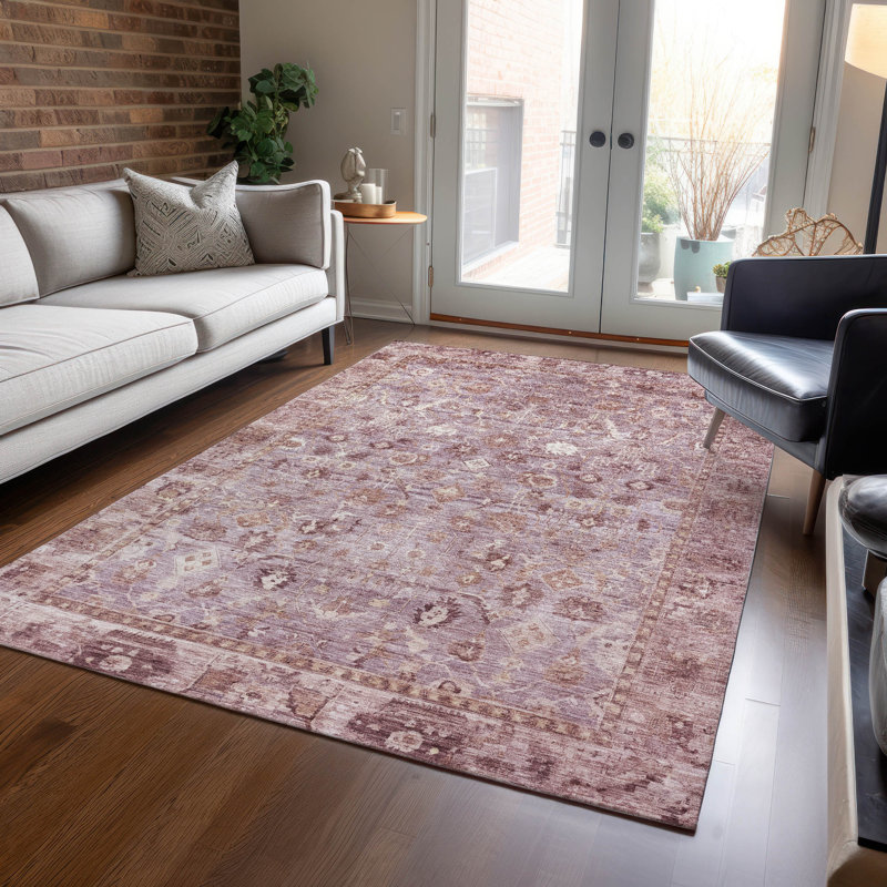 Tapis intérieur / extérieur lavable à la machine Xhevrie, Rectangle 10 pi x 14 pi