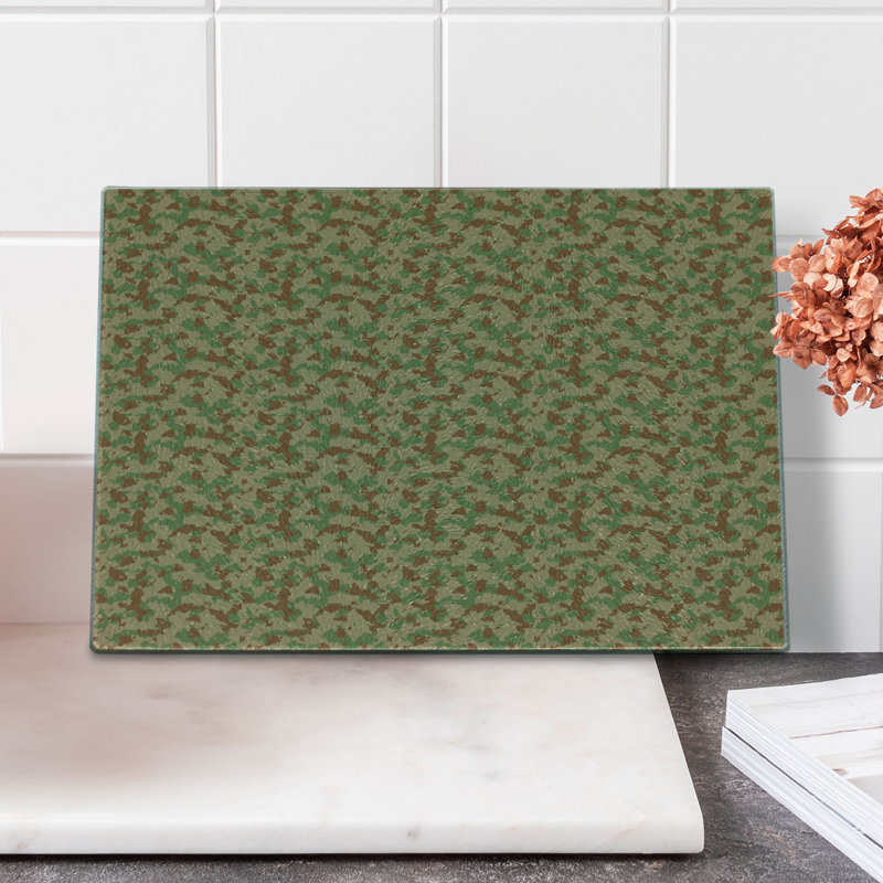 Planche à découper en verre trempé Ambesonne Camouflage