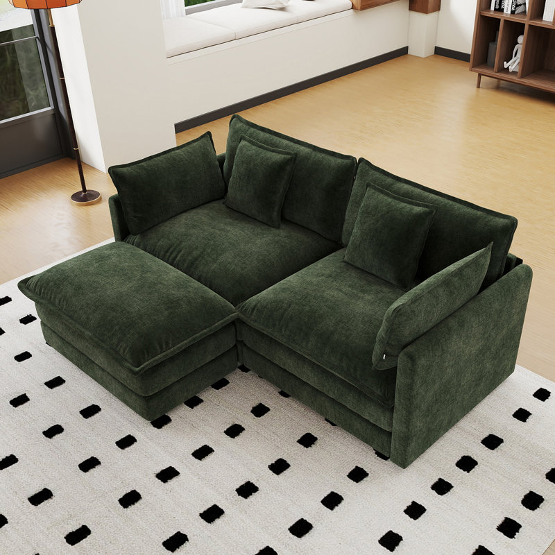 Sofa, Green Chenille