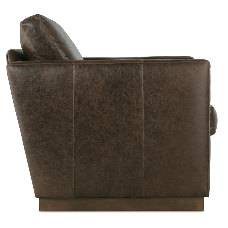 Allie Leather Swivel Chair, Latte, Light Brown
