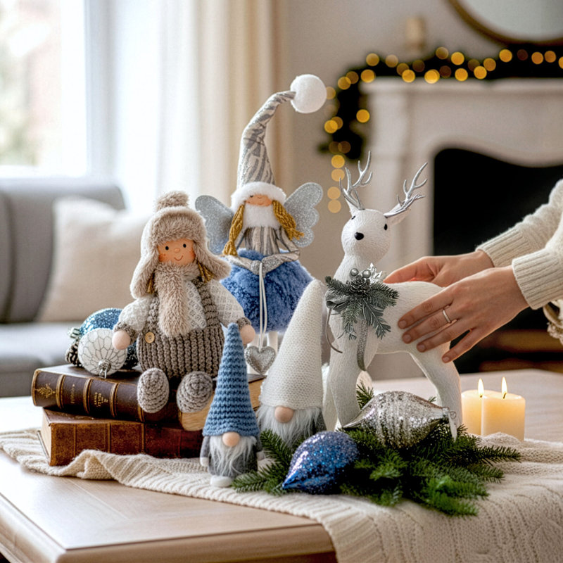 Décoration de Noël en tissu 9,8 po
