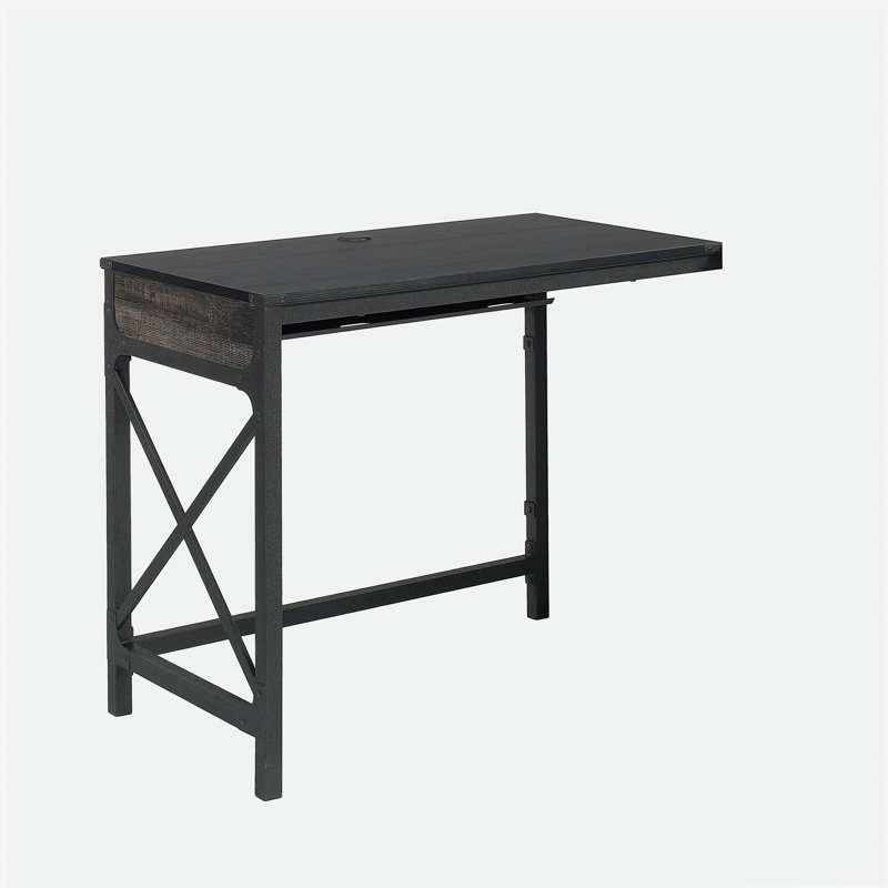 Bureau de retour 36 po avec espace de travail élargi, finition brune, 29.5" H x 35.99" W x 20.05" D