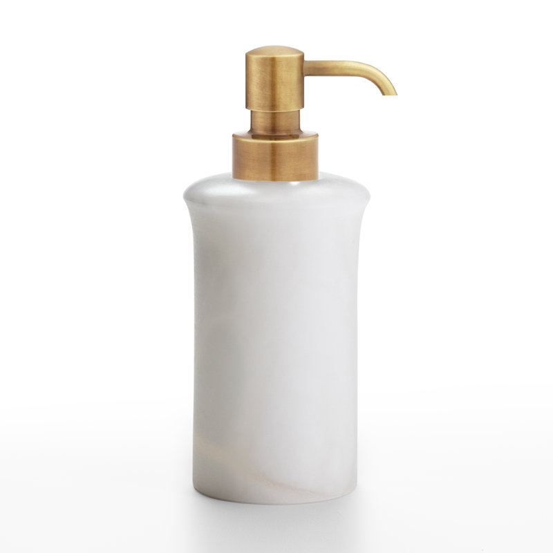 Alisa Soap Dispenser, White/Burnished Brass