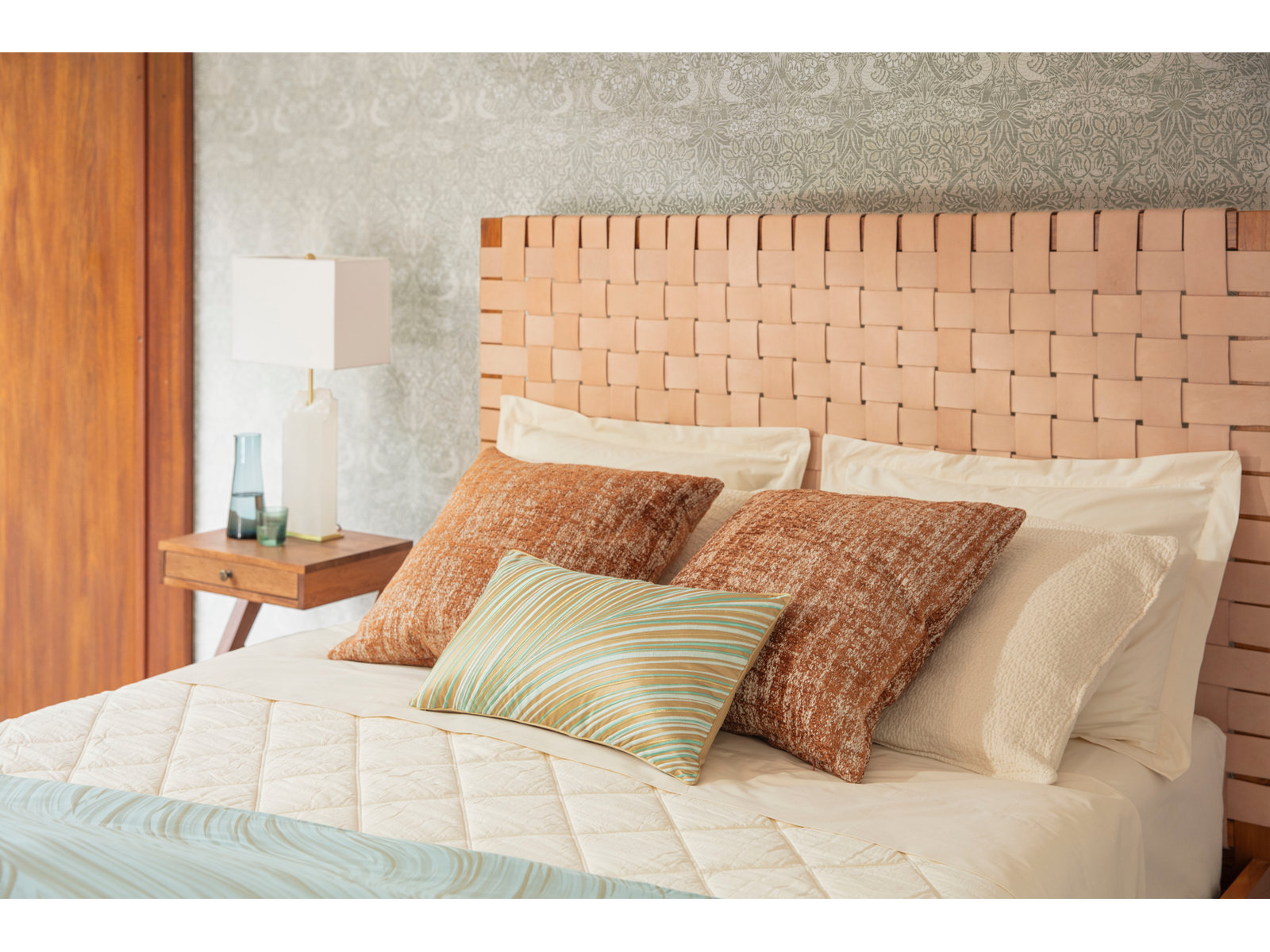 Diamond-Stitched Organic Cotton Comforter Set, Undyed, King Comforter