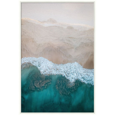 Framed Fabric Pinboard, Aerial 20 by Rachel Lee 3 Birdies Studio Printed Bulletin Board for Use as a Vision Board or Wall Organization