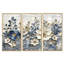 «White and Blue Floral Abstract Tiles II», ensemble d'art mural fleurs-107200933-107200923
