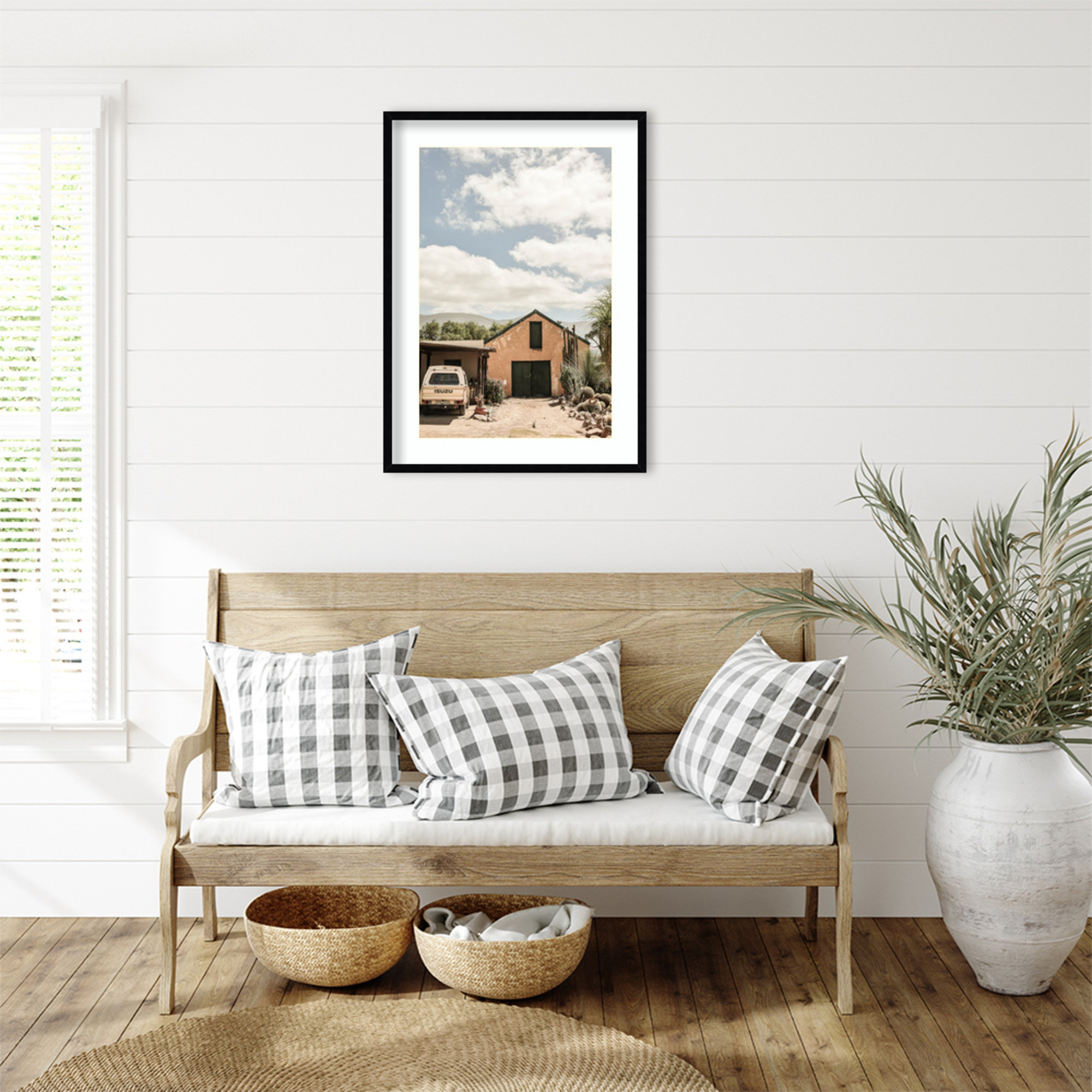Karoo Farm House 02 by Shot by Clint Wood Framed Wall Art Print, Black Framed, 33" H x 24" W
