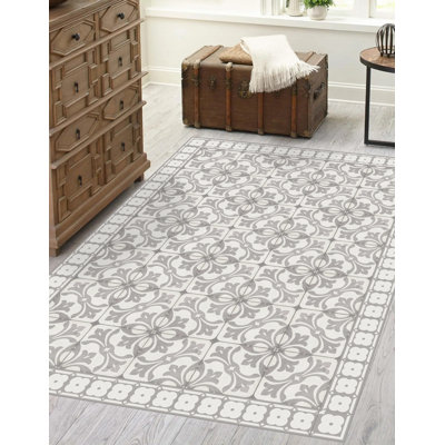 Emitt Vinyl Machine Printed Area Rug