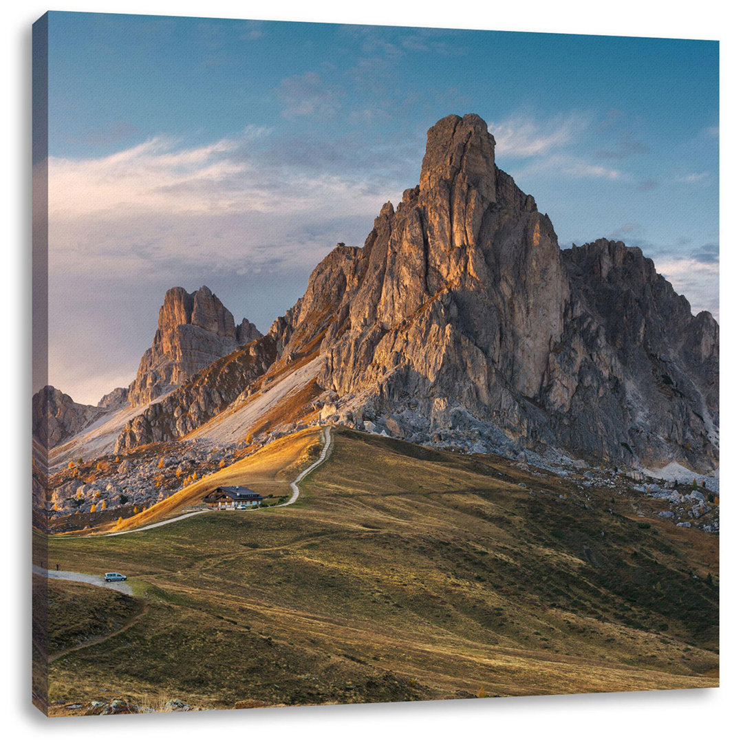 Leinwandbild Dolomiten bei Sonnenuntergang