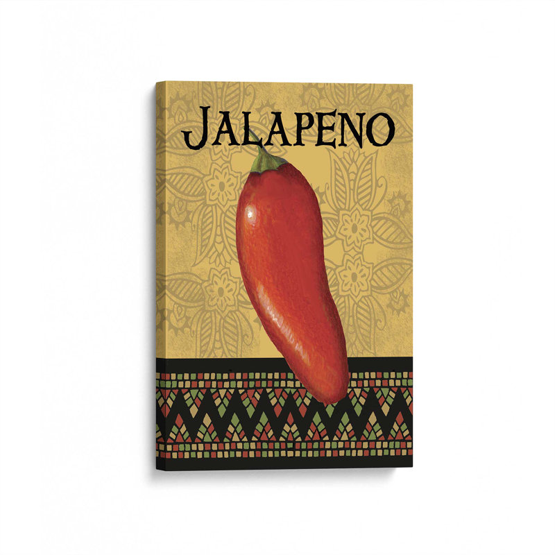 Jalapeno avec une touche de style populaire, Toile tendue, Toile tendue, H 18 po x l 12 po