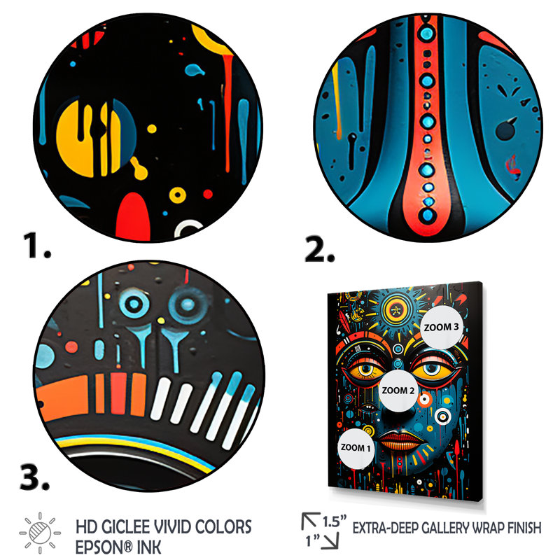 Art africain Ndebele, H 20 po x l 12 po x P 1 po, Cadre simple blanc