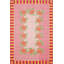 Tapis tissé à motif floral moderne rose-228745412