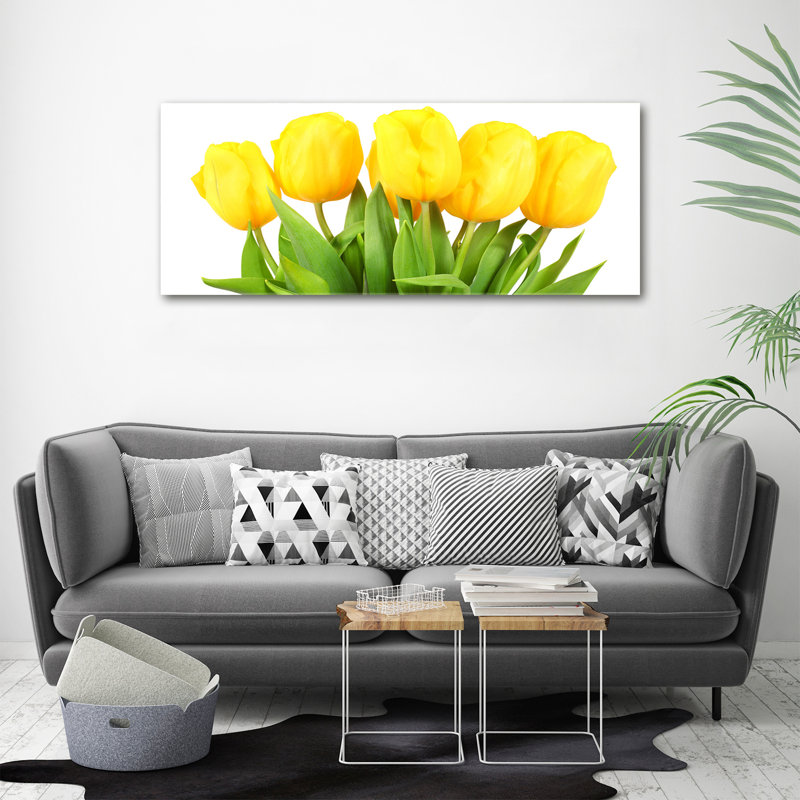 Yellow Tulips - Print on Canvas, Canvas, 50cm H x 125cm W