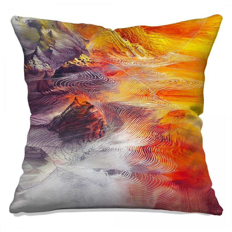 Coussin décoratif abstrait, coussins double face Art, 18 po x 18 po