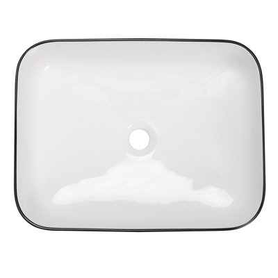 Breakwater Bay Gatlin 50mm L x 40mm W White Ceramic Rectangular Sink with Overflow