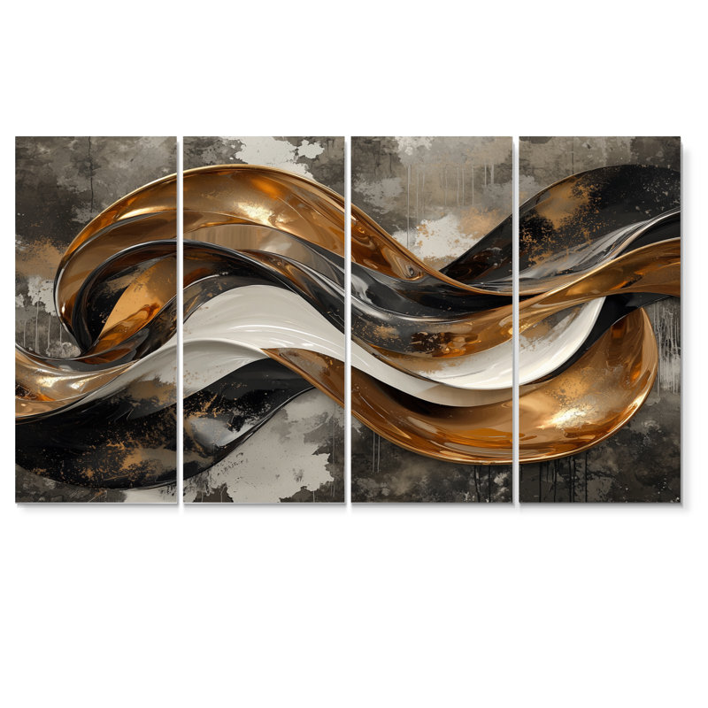 Cramlington - Art mural abstrait - art mural moderne pour le salon, 4, H 28 po x l 48 po