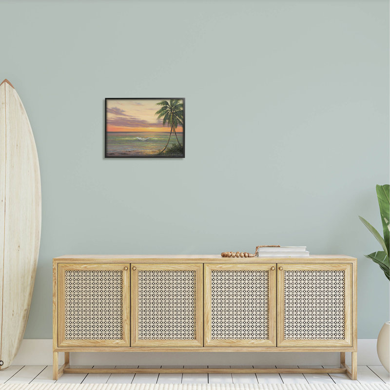 Vagues de l'océan tropical, estampe numérique de Martin Figlinski, H 16 po x l 20 po x P 1,5 po, Giclée encadrée noir minuit