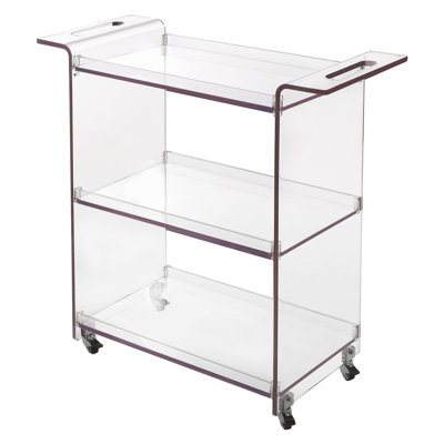 3 Tiers Freestanding Mobile Pc Rolling Serving Cart With Wheels