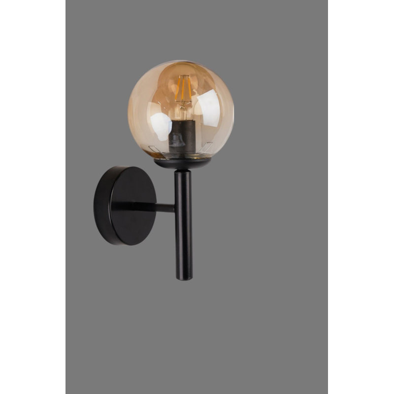 Lampe murale, Doré transparent, Noir