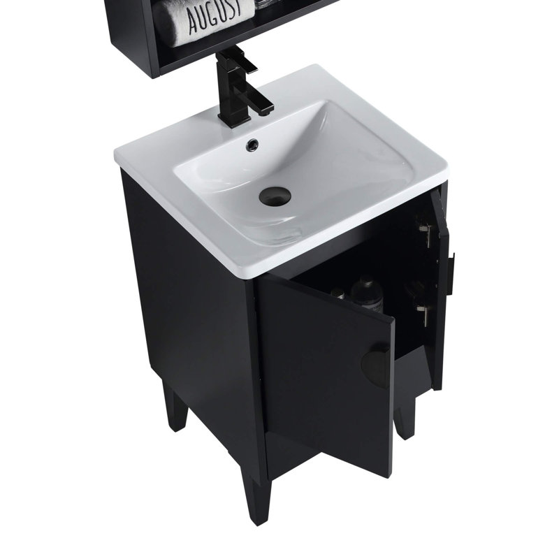 Ensemble de meuble-lavabo simple 20 po Saimah, Noir, Noir