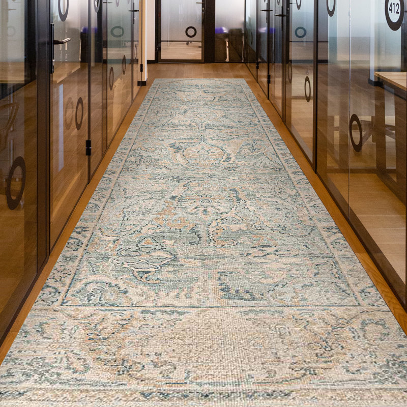 Tapis en laine noué à la main, Tapis de couloir 2 pi 6 po x 12 pi
