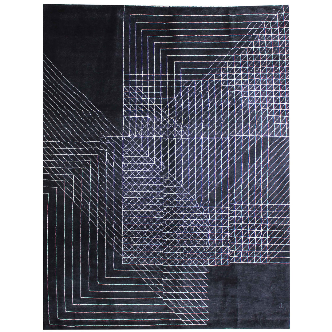 Rectangular Geometric Hand Woven 238cm X 300cm Area Rug