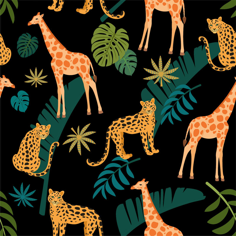 Giraffe And Leopard Pattern by Taisiia Iaremchuk - Wrapped Canvas Print, 76cm H x 76cm W x 3.8cm D